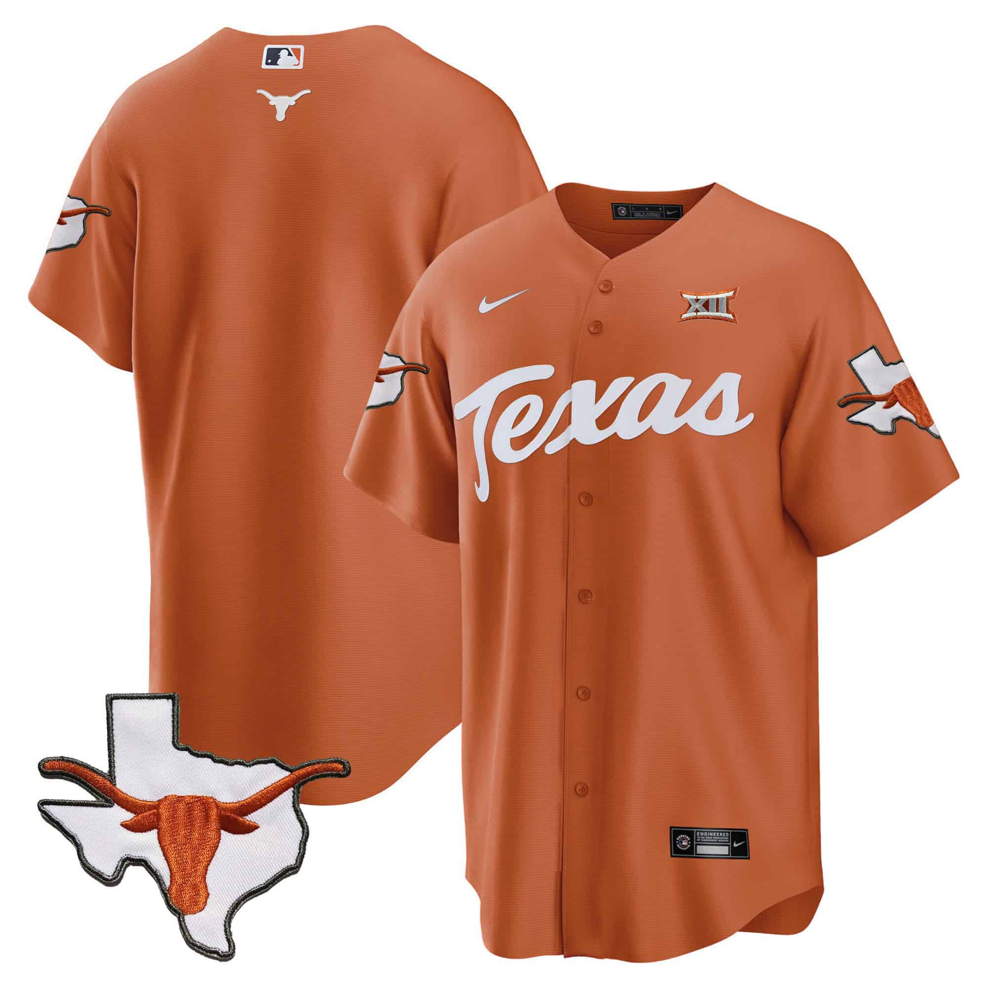 Men Texas Longhorns Blank Orange 2024 Baseball NCAA Jersey style 1->customized nfl jersey->Custom Jersey